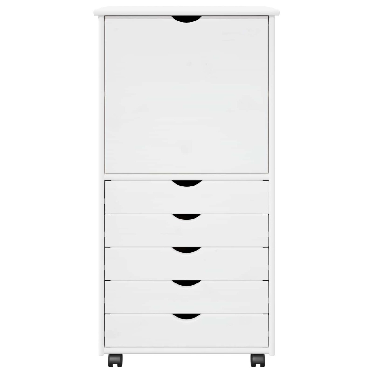 vidaXL Κινητό Ντουλάπι Λευκό 53 x 39 x 103 cm Στερεό ξύλο πεύκου