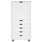 vidaXL Κινητό Ντουλάπι Λευκό 53 x 39 x 103 cm Στερεό ξύλο πεύκου