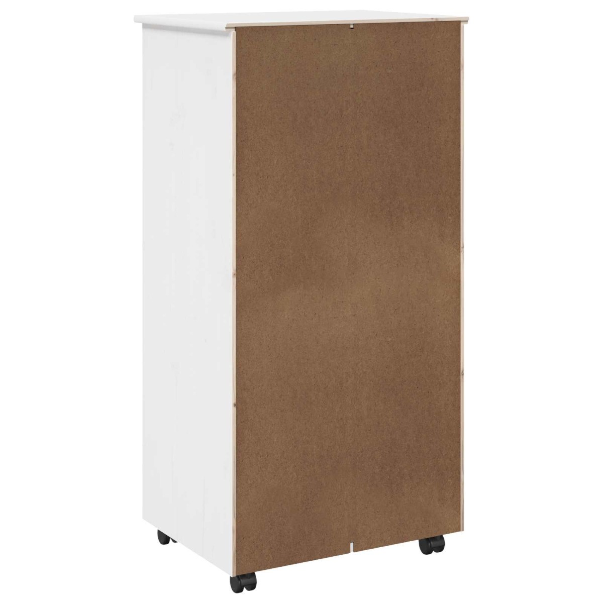 vidaXL Κινητό Ντουλάπι Λευκό 53 x 39 x 103 cm Στερεό ξύλο πεύκου