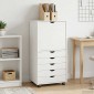 vidaXL Κινητό Ντουλάπι Λευκό 53 x 39 x 103 cm Στερεό ξύλο πεύκου