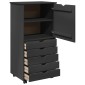 vidaXL Κινητό Ντουλάπι Γκρι 53 x 39 x 103 cm Στερεό ξύλο πεύκου