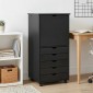 vidaXL Κινητό Ντουλάπι Μαύρο 53 x 39 x 103 cm Στερεό ξύλο πεύκου