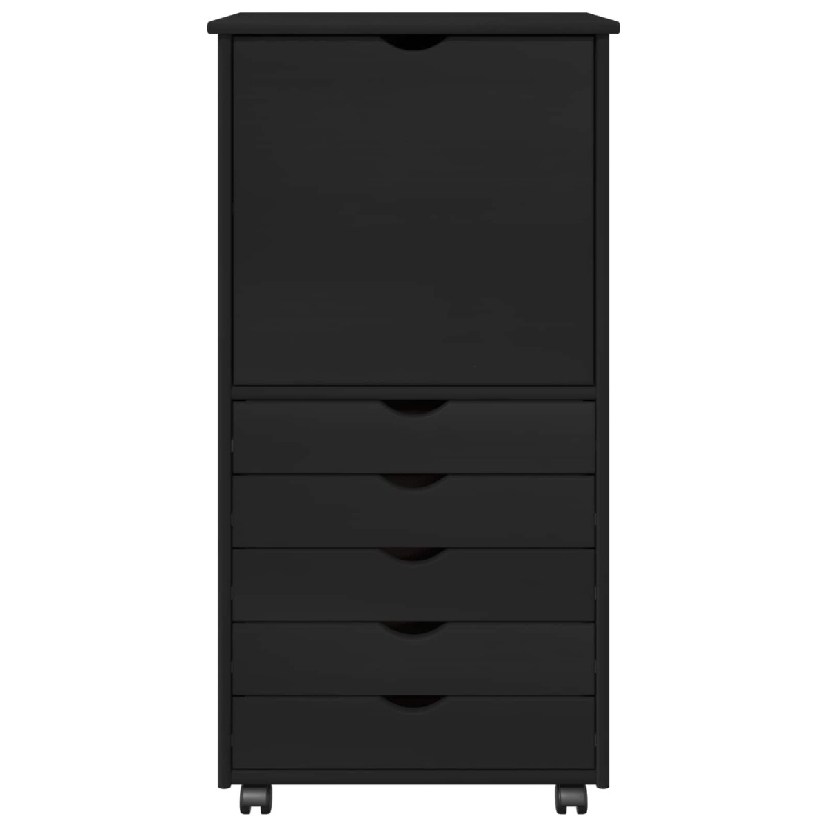 vidaXL Κινητό Ντουλάπι Μαύρο 53 x 39 x 103 cm Στερεό ξύλο πεύκου