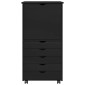 vidaXL Κινητό Ντουλάπι Μαύρο 53 x 39 x 103 cm Στερεό ξύλο πεύκου