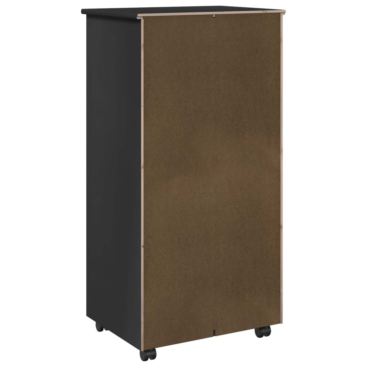 vidaXL Κινητό Ντουλάπι Μαύρο 53 x 39 x 103 cm Στερεό ξύλο πεύκου