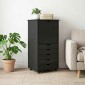 vidaXL Κινητό Ντουλάπι Μαύρο 53 x 39 x 103 cm Στερεό ξύλο πεύκου