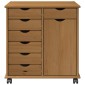 vidaXL Κινητό Ντουλάπι με τροχούς Μέλι Καφέ 63,5 x 39 x 65,5 εκ
