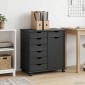 vidaXL Κινητό Ντουλάπι Γκρι 63,5 x 39 x 65,5 εκ Στερεό ξύλο πεύκου