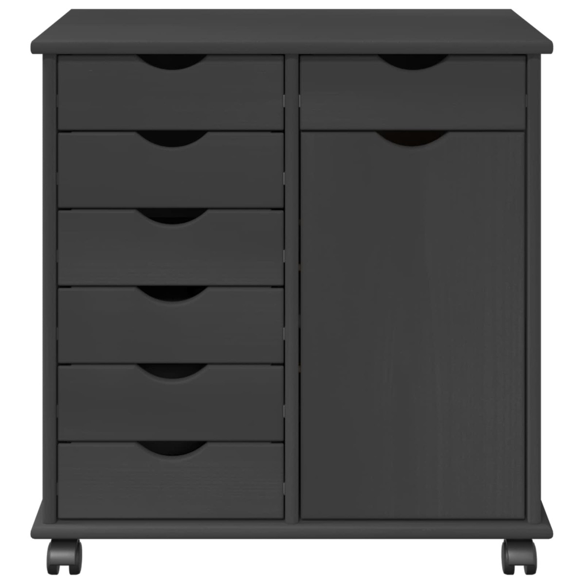 vidaXL Κινητό Ντουλάπι Γκρι 63,5 x 39 x 65,5 εκ Στερεό ξύλο πεύκου