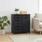 vidaXL Κινητό Ντουλάπι Μαύρο 63,5 x 39 x 65,5 εκ Στερεό ξύλο πεύκου