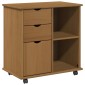 vidaXL Κινητό Ντουλάπι με τροχούς Μέλι Καφέ 63,5 x 39 x 65,5 εκ.