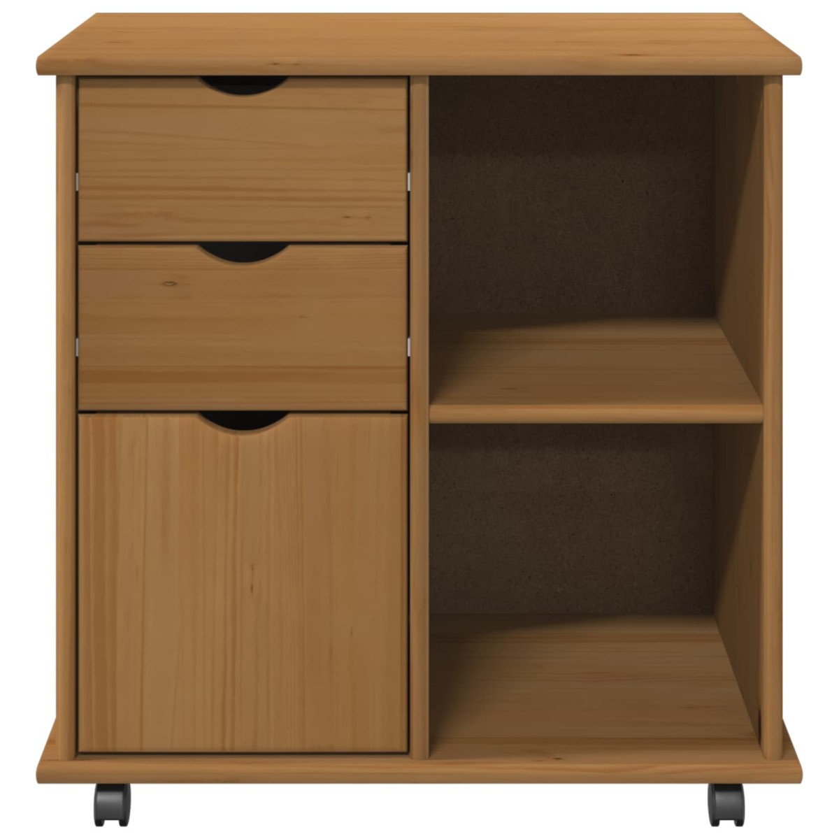 vidaXL Κινητό Ντουλάπι με τροχούς Μέλι Καφέ 63,5 x 39 x 65,5 εκ.