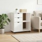vidaXL Κινητό Ντουλάπι Λευκό 63,5 x 39 x 65,5 εκ. Στερεό ξύλο πεύκου