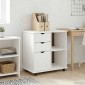 vidaXL Κινητό Ντουλάπι Λευκό 63,5 x 39 x 65,5 εκ. Στερεό ξύλο πεύκου
