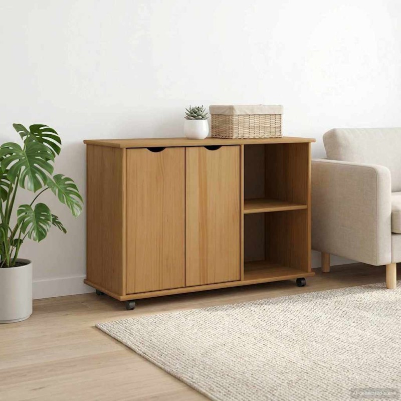 vidaXL Κινητό Ντουλάπι Μέλι Καφέ 100 x 39 x 65,5 εκ Στερεό ξύλο πεύκου