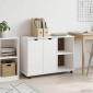 vidaXL Κινητό Ντουλάπι Λευκό 100 x 39 x 65,5 εκ Στερεό ξύλο πεύκου