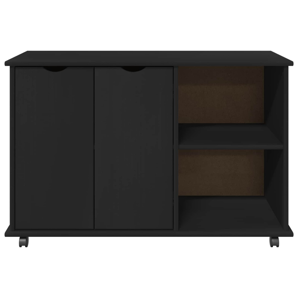 vidaXL Κινητό Ντουλάπι Μαύρο 100 x 39 x 65,5 εκ Στερεό ξύλο πεύκου