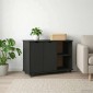 vidaXL Κινητό Ντουλάπι Μαύρο 100 x 39 x 65,5 εκ Στερεό ξύλο πεύκου