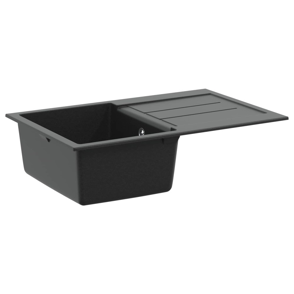 vidaXL Σιντρινο Μαύρο 780 x 500 mm 80% Χαλαζίας και 20% Ρητίνη