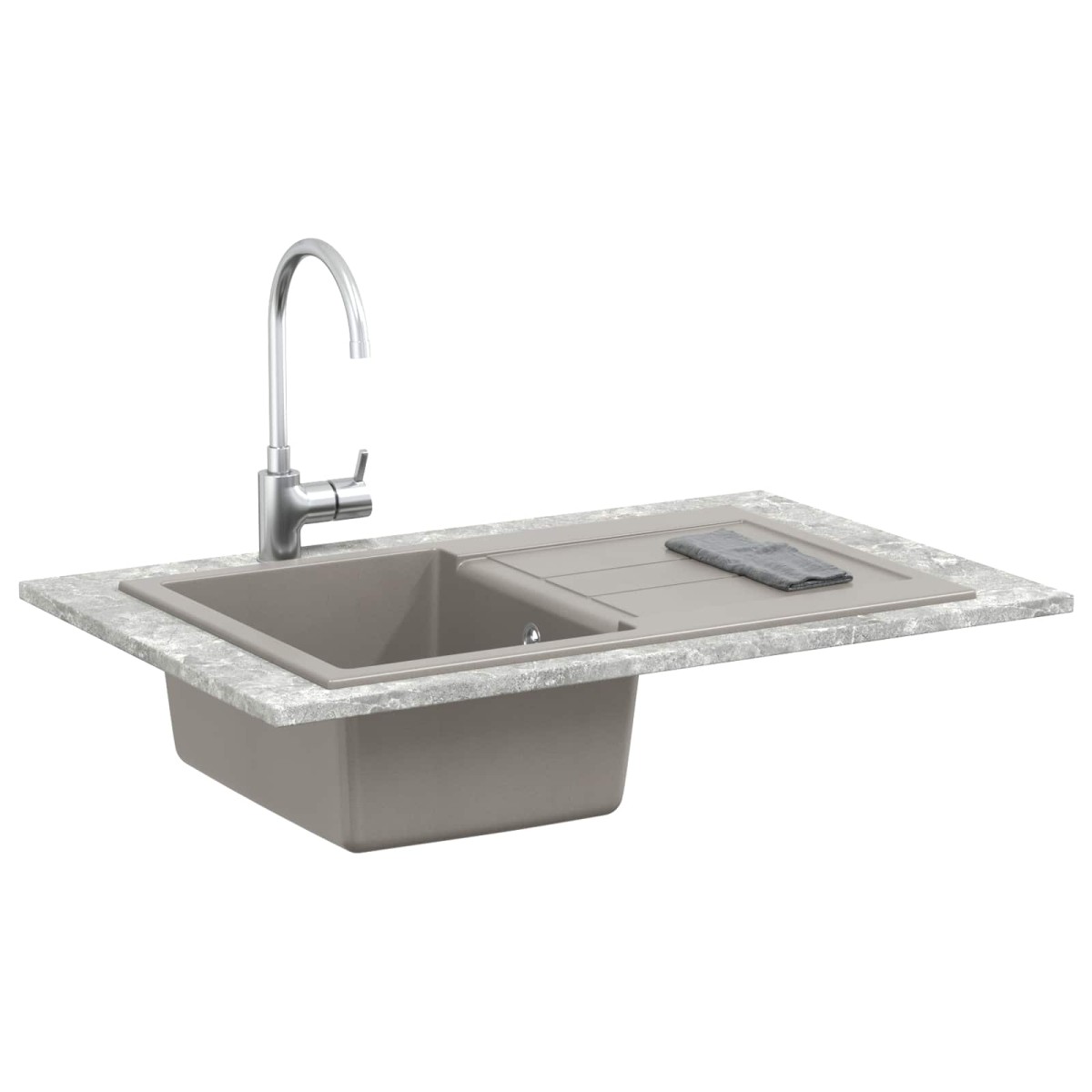 vidaXL Σιντρινο Γκρι 780 x 500 mm 80% Χαλαζίας και 20% Ρητίνη