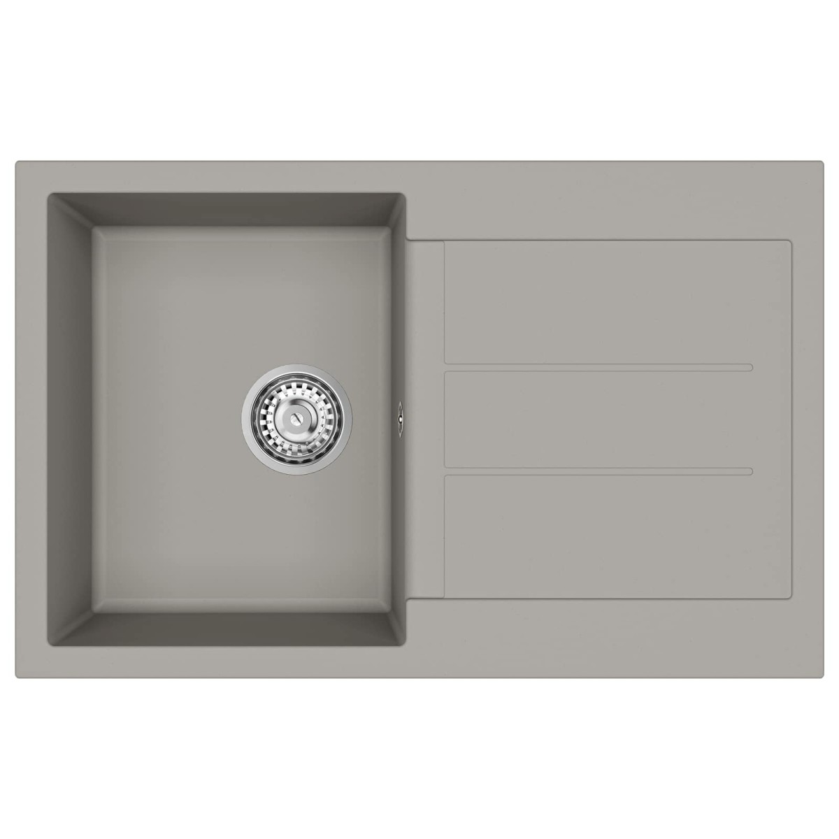 vidaXL Σιντρινο Γκρι 780 x 500 mm 80% Χαλαζίας και 20% Ρητίνη