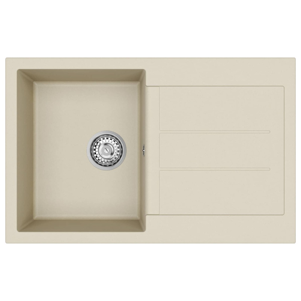 vidaXL Σιντρινο Μπεζ 780 x 500 mm 80% Χαλαζίας και 20% Ρητίνη