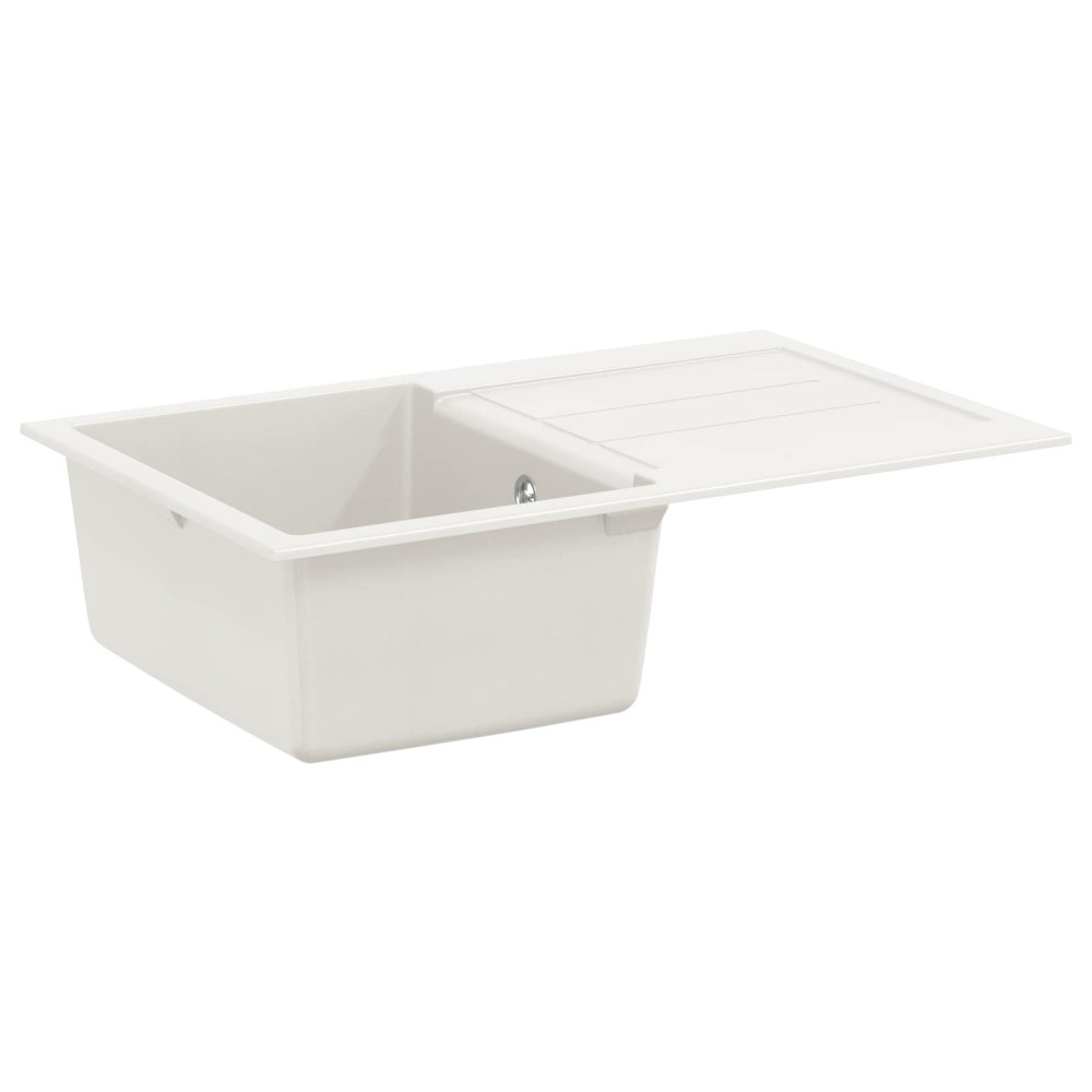 vidaXL Σιντρινο Λευκό 780 x 500 mm 80% Χαλαζίας και 20% Ρητίνη