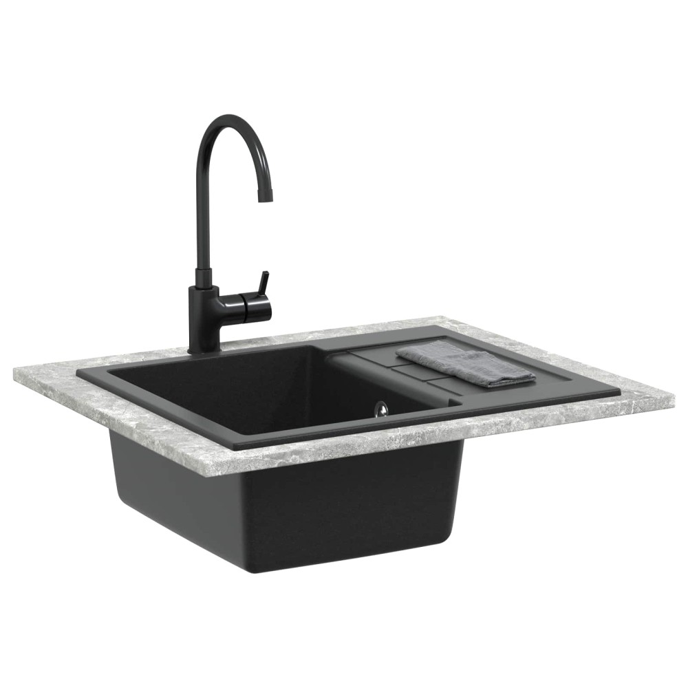 vidaXL Σιντρινο Μαύρο 620 x 500 mm 80% Χαλαζίας και 20% Ρητίνη
