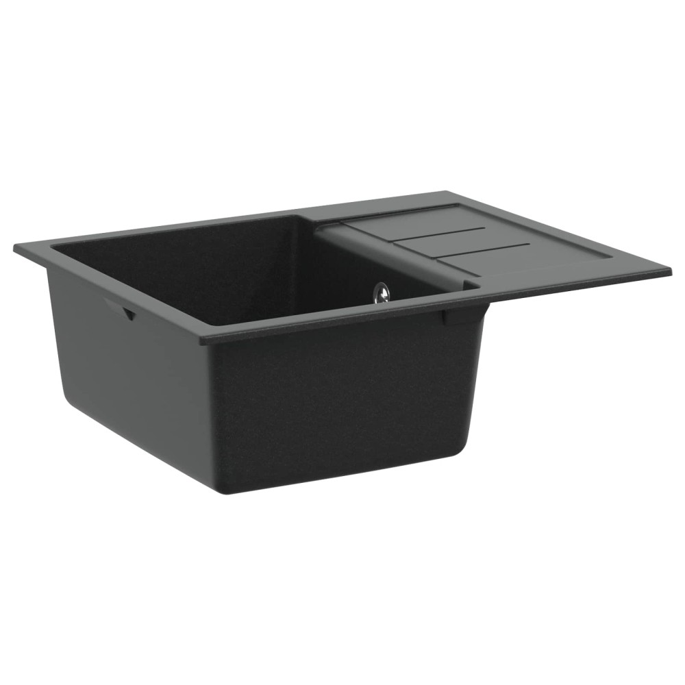 vidaXL Σιντρινο Μαύρο 620 x 500 mm 80% Χαλαζίας και 20% Ρητίνη