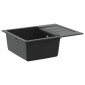 vidaXL Σιντρινο Μαύρο 620 x 500 mm 80% Χαλαζίας και 20% Ρητίνη