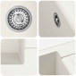 vidaXL Σιντρινο Λευκό 620 x 500 mm 80% Χαλαζίας και 20% Ρητίνη