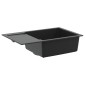 vidaXL Σιντρινο Μαύρο 780 x 500 mm 80% Χαλαζίας και 20% Ρητίνη