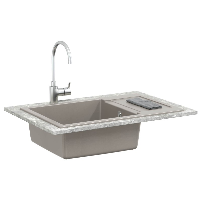 vidaXL Σιντρινο Γκρι 780 x 500 mm 80% Χαλαζίας και 20% Ρητίνη
