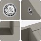 vidaXL Σιντρινο Γκρι 780 x 500 mm 80% Χαλαζίας και 20% Ρητίνη