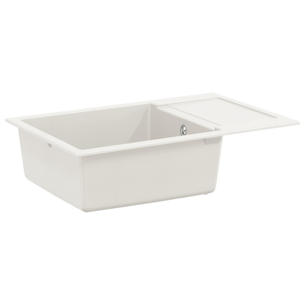vidaXL Σιντρινο Λευκό 780 x 500 mm 80% Χαλαζίας και 20% Ρητίνη