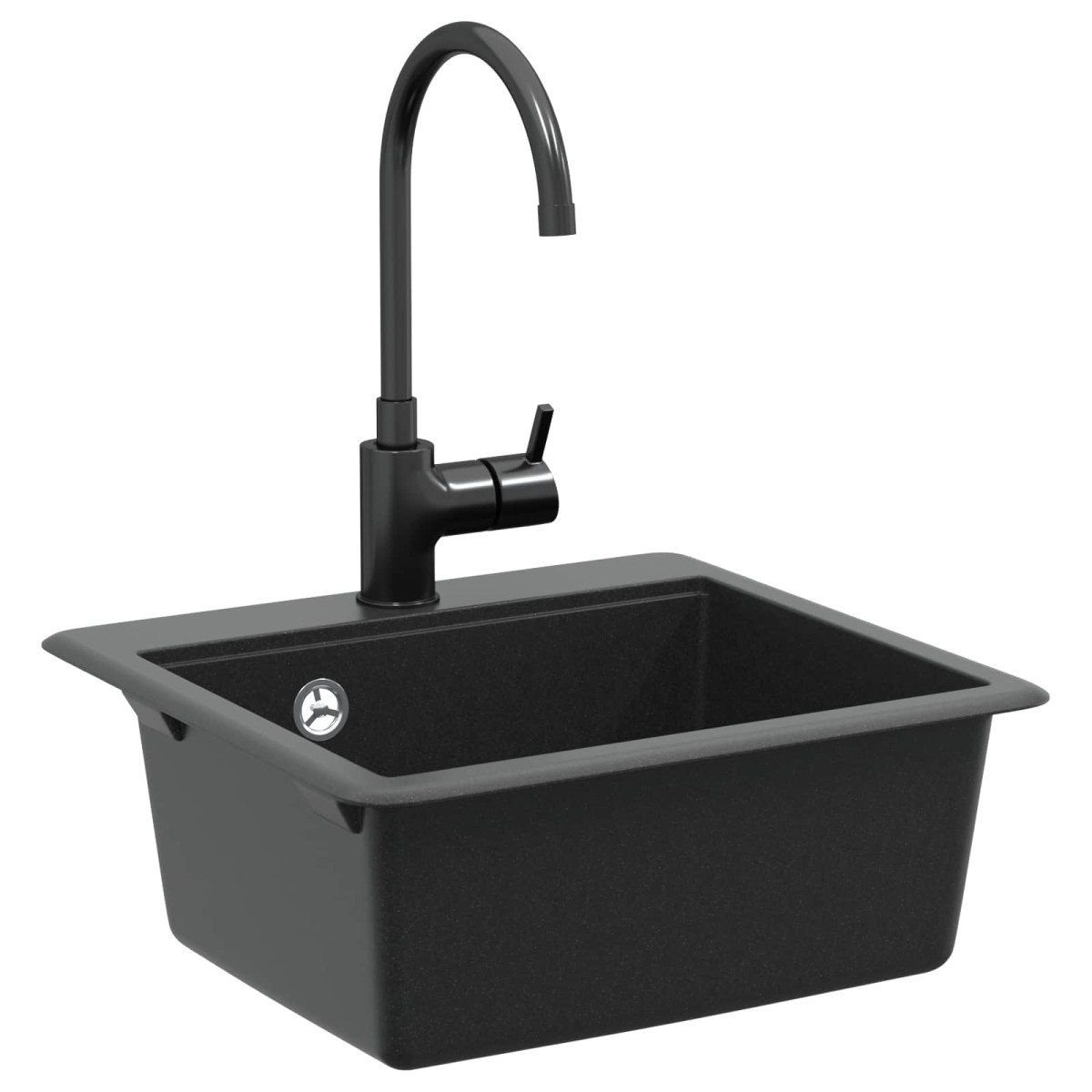 vidaXL Σιντρινο 80% Χαλαζίας και 20% Ρητίνη 470 x 440 mm Μαύρο