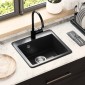 vidaXL Σιντρινο 80% Χαλαζίας και 20% Ρητίνη 470 x 440 mm Μαύρο