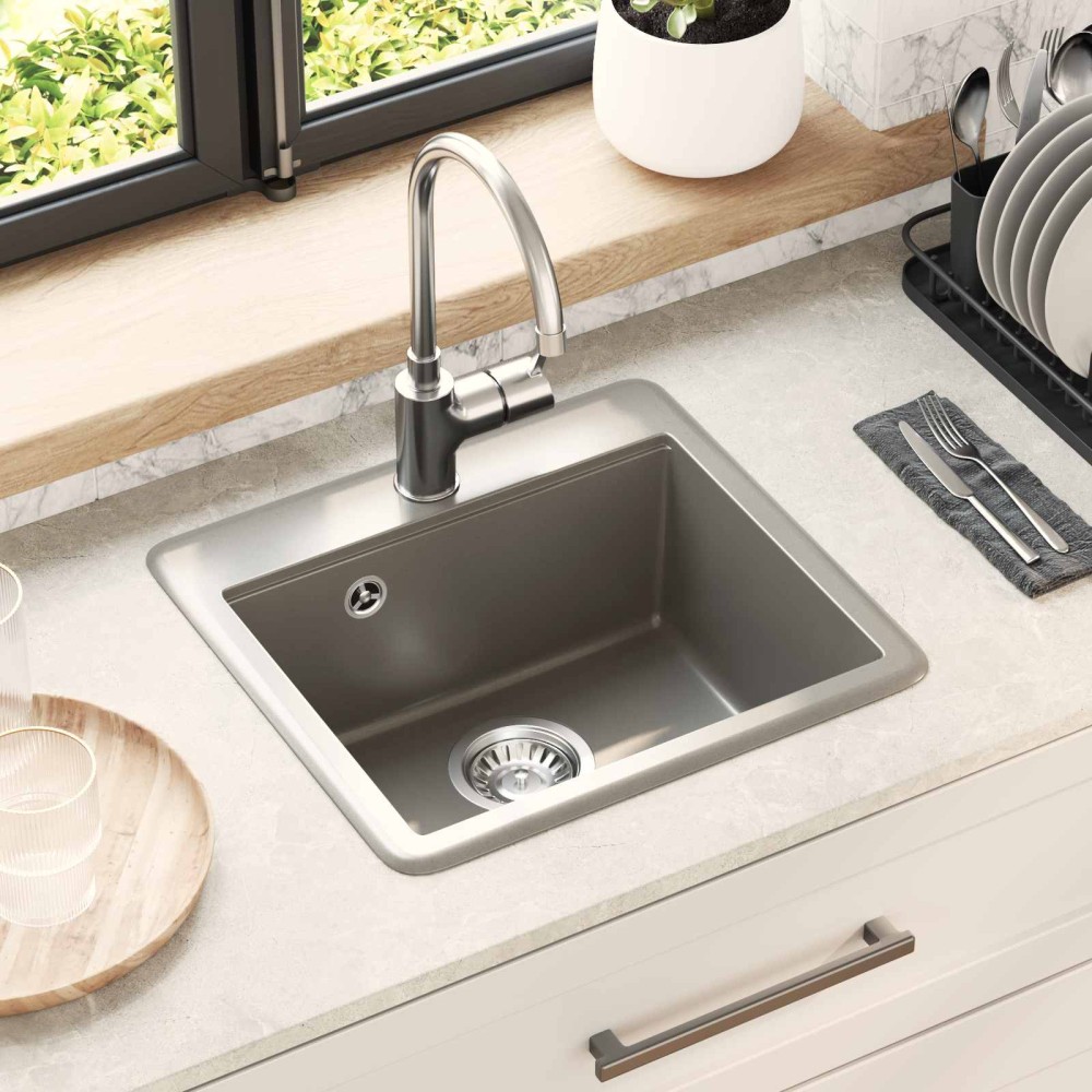 vidaXL Σιντρινο 80% Χαλαζίας και 20% Ρητίνη 470 x 440 mm Γκρι