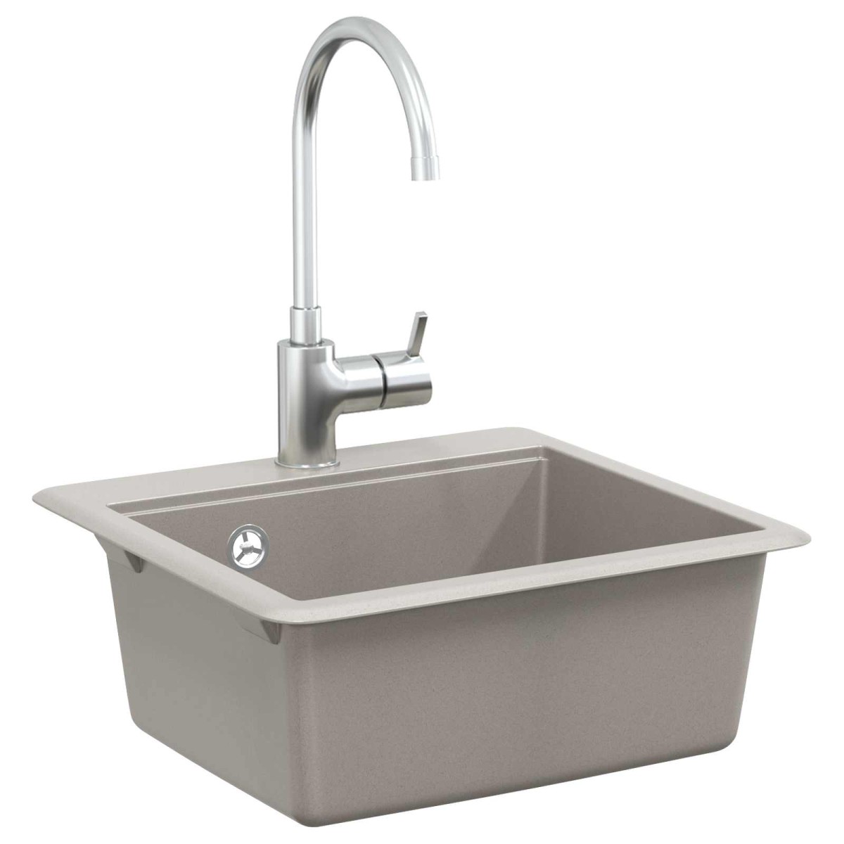 vidaXL Σιντρινο 80% Χαλαζίας και 20% Ρητίνη 470 x 440 mm Γκρι