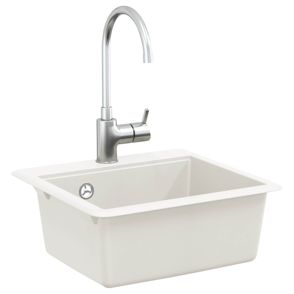 vidaXL Σιντρινο 80% Χαλαζίας και 20% Ρητίνη 470 x 440 mm Λευκό