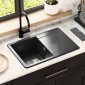 vidaXL Σιντρινο Μαύρο 670 x 460 mm Γρανίτης