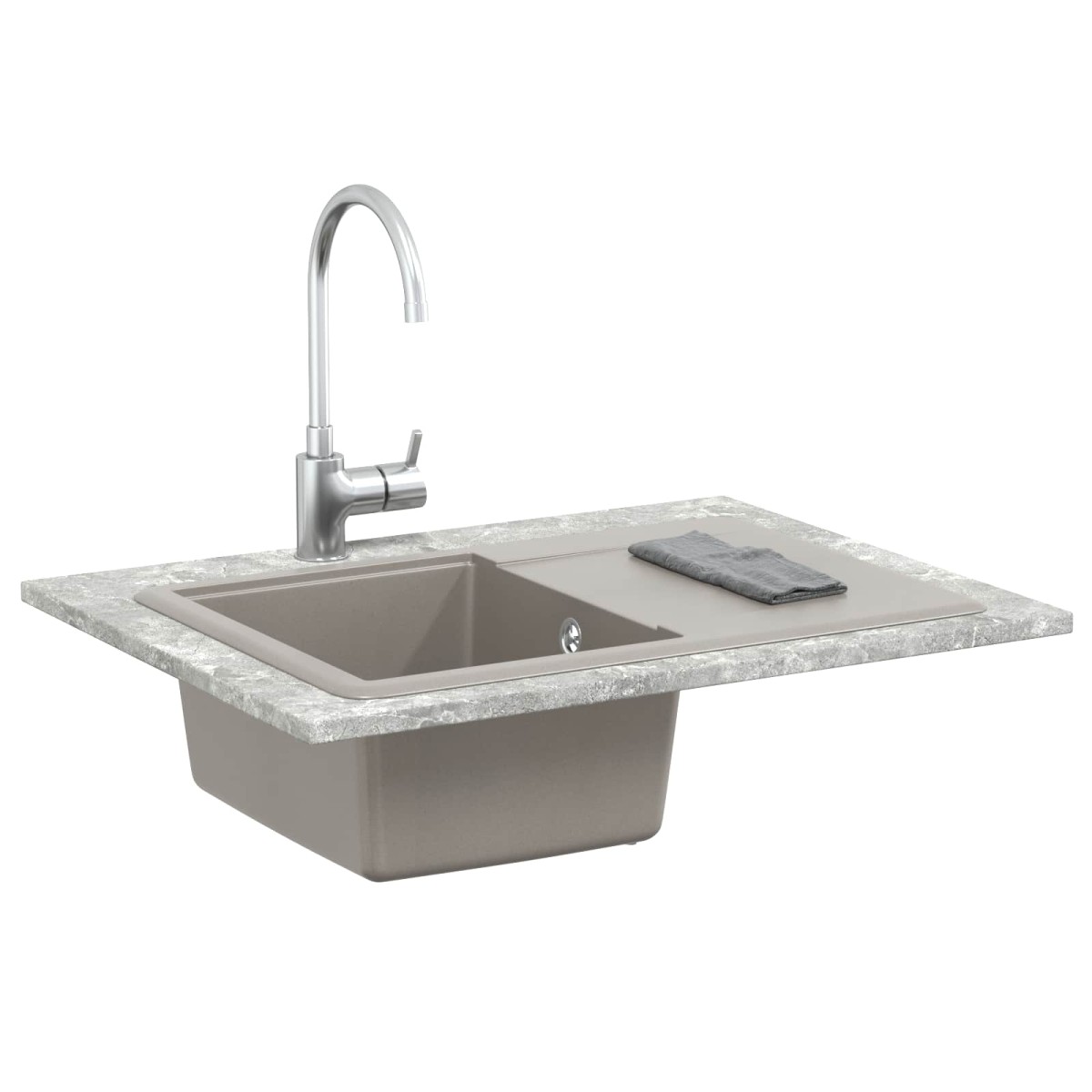vidaXL Σιντρινο 80% Χαλαζίας και 20% Ρητίνη 670 x 460 mm Γκρι