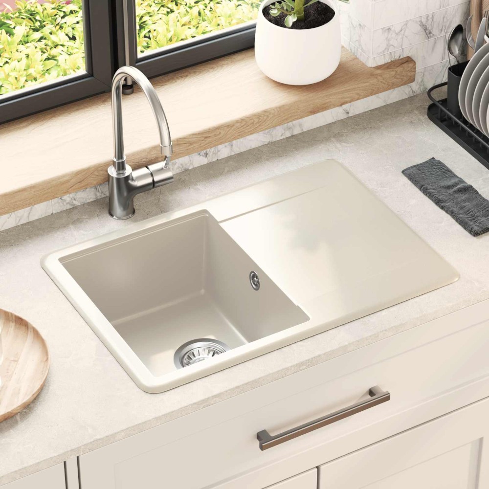 vidaXL Σιντρινο Μπεζ 670 x 460 mm 80% Χαλαζίας και 20% Ρητίνη