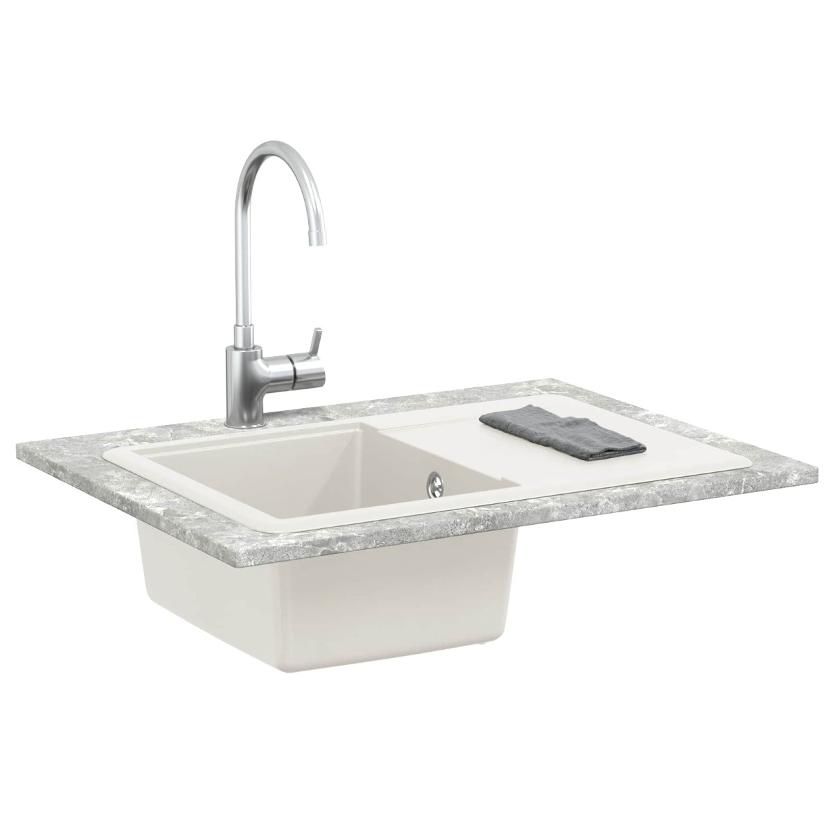 vidaXL Σιντρινο 80% Χαλαζίας και 20% Ρητίνη 670 x 460 mm Λευκό