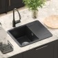 vidaXL Σιντρινο Μαύρο 560 x 460 mm 80% Χαλαζίας και 20% Ρητίνη