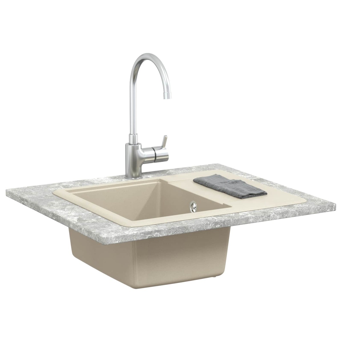 vidaXL Σιντρινο 80% Χαλαζίας και 20% Ρητίνη 560 x 460 mm Μπεζ