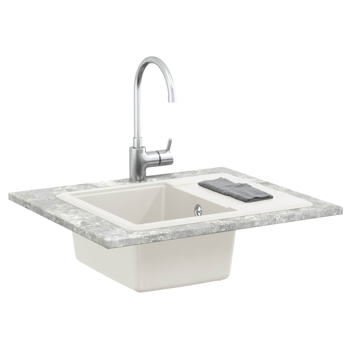 vidaXL Σιντρινο 80% Χαλαζίας και 20% Ρητίνη 560 x 460 mm Λευκό