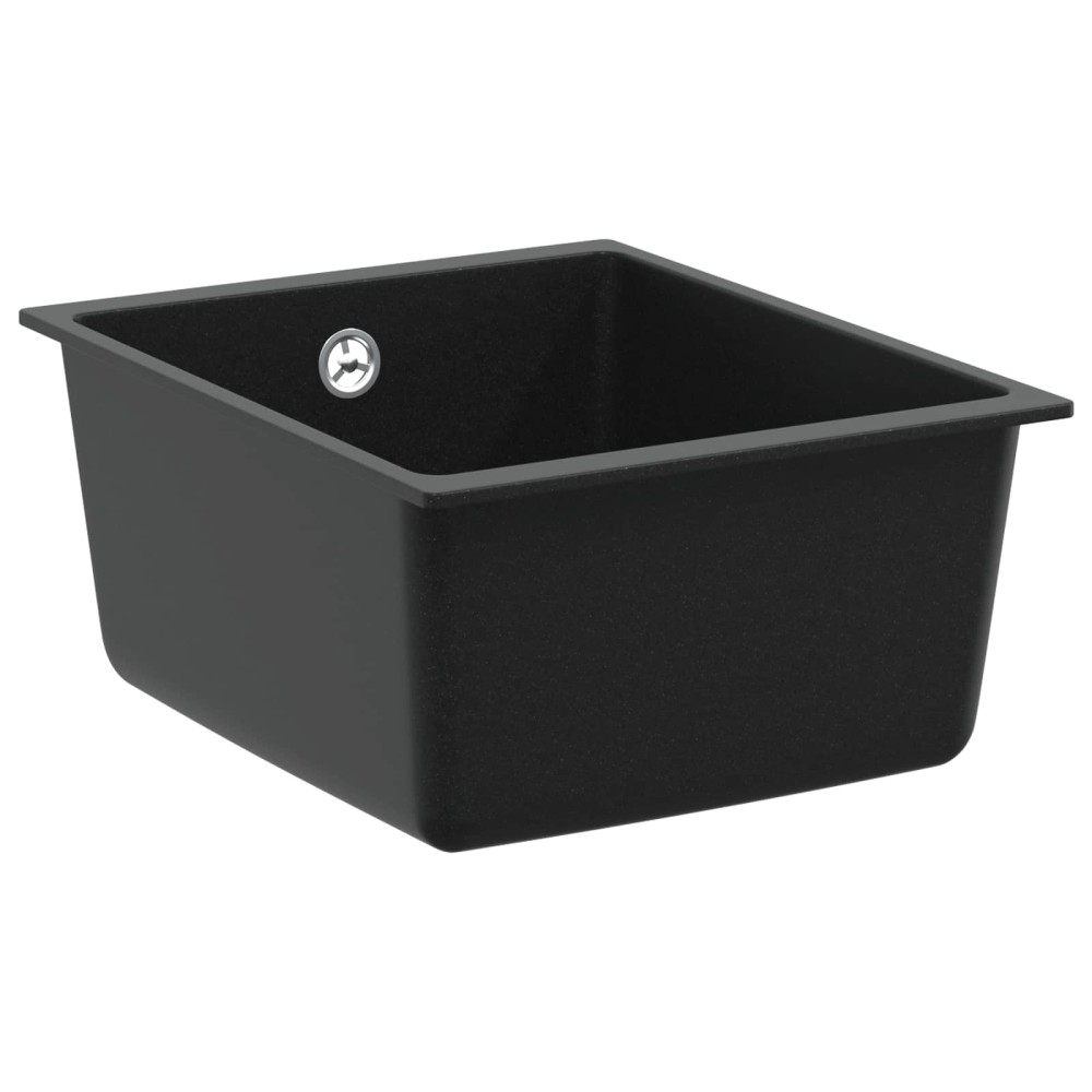 vidaXL Σιντρινο Μαύρο 370 x 460 mm 80% Χαλαζίας και 20% Ρητίνη