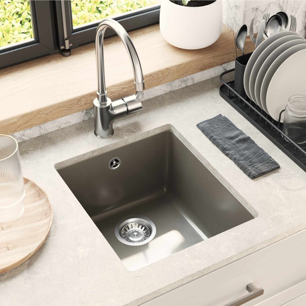vidaXL Σιντρινο Γκρι 370 x 460 mm 80% Χαλαζίας και 20% Ρητίνη