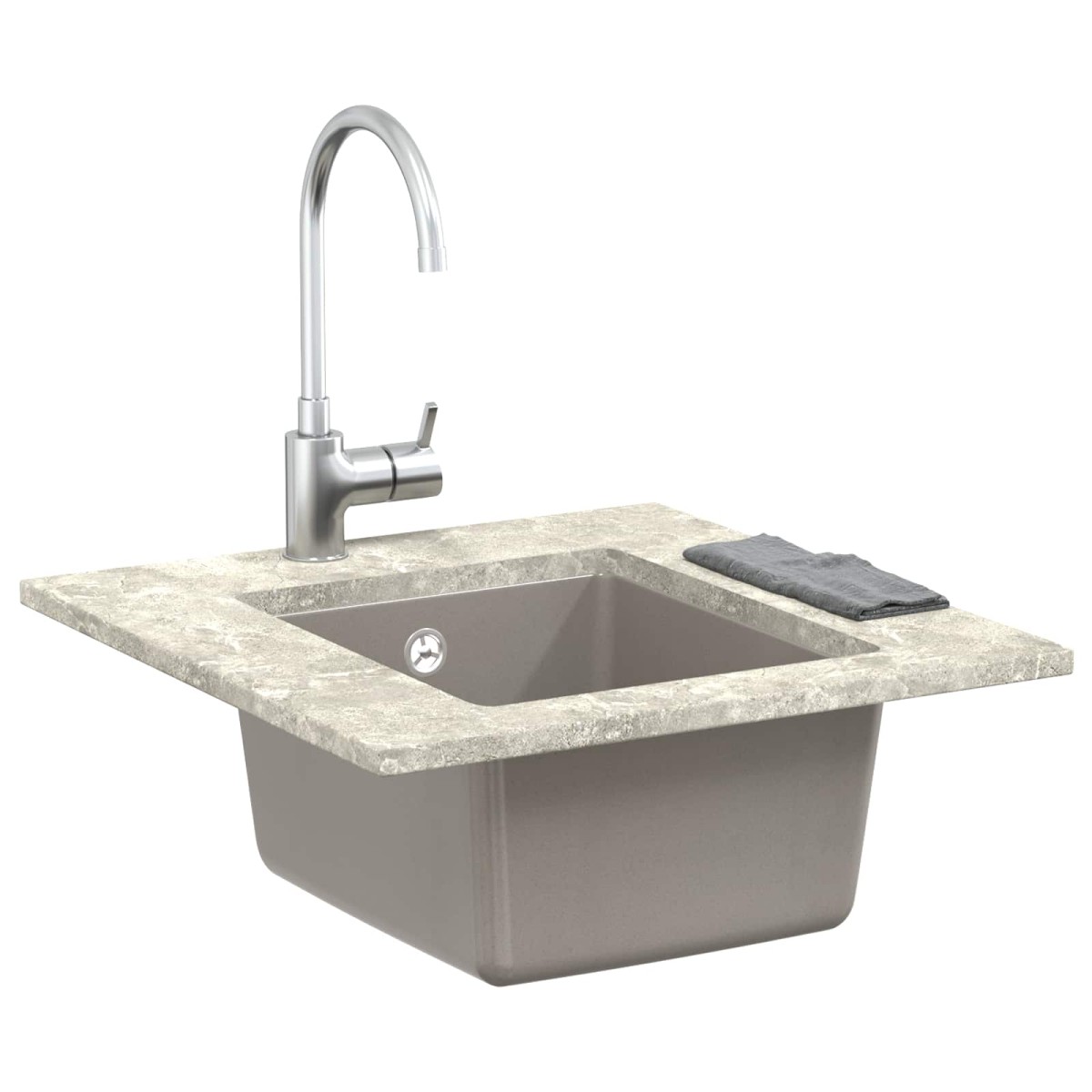 vidaXL Σιντρινο Γκρι 370 x 460 mm 80% Χαλαζίας και 20% Ρητίνη